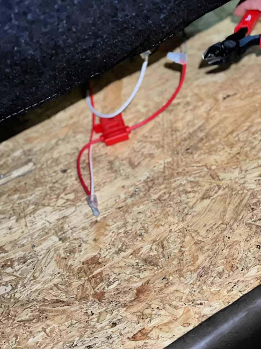 Capping wires when replacing an RV couch
